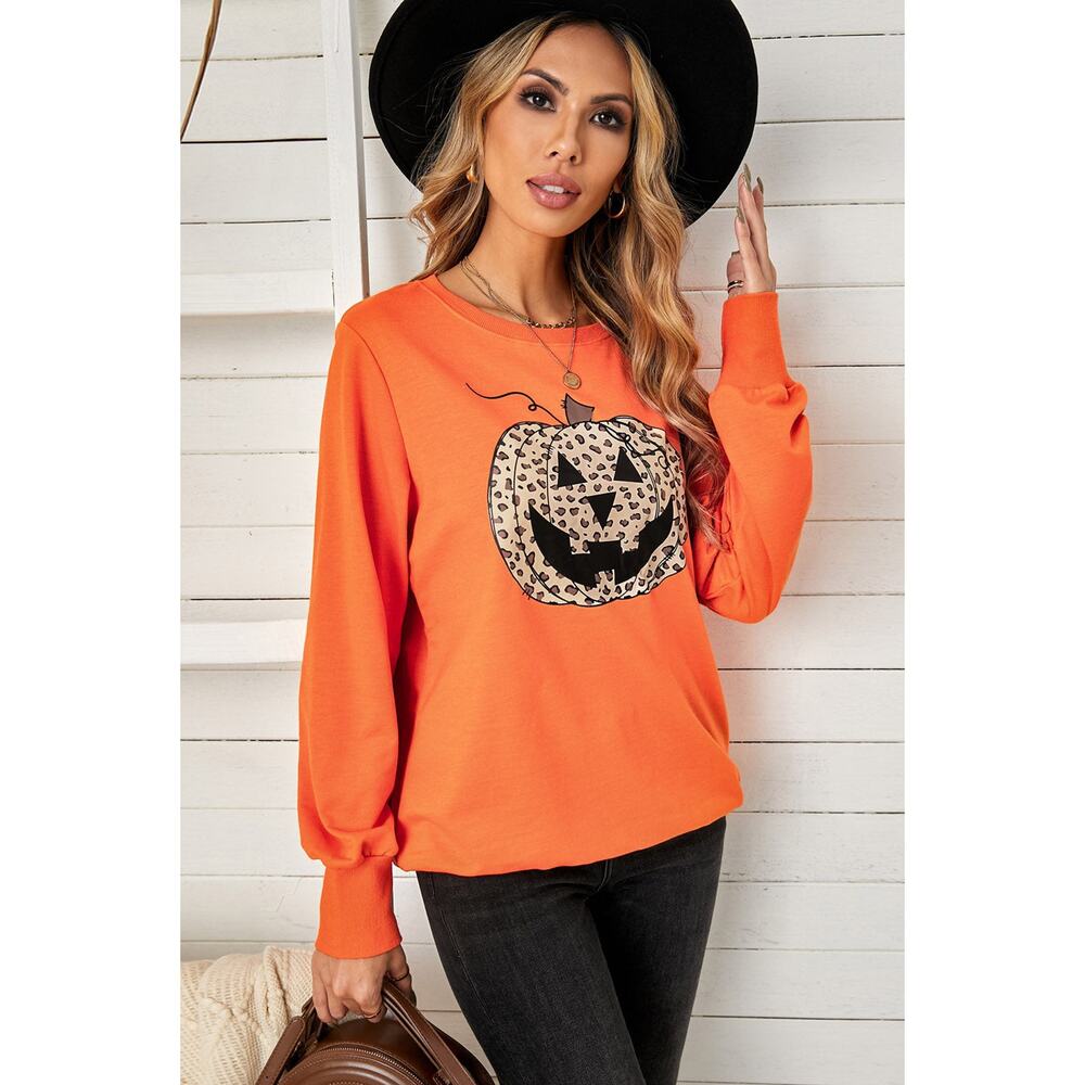 Leopard Jack-O-Lantern Sweatshirt